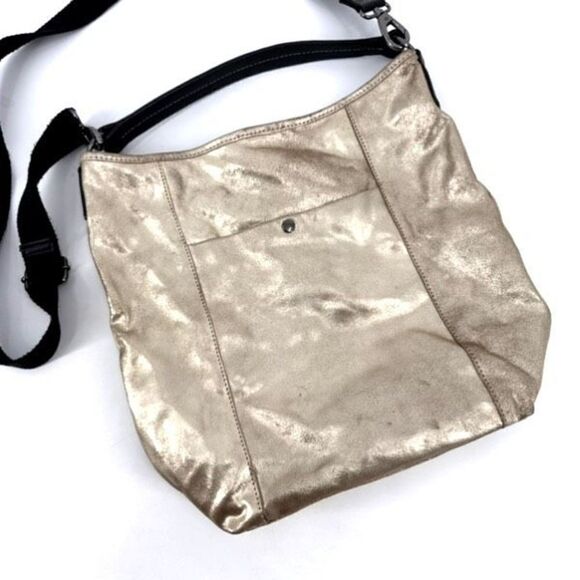 Sorpresa Women's Tote Crossbody Shoulder Bag Gold Metallic Size Large statement - Picture 1 of 11